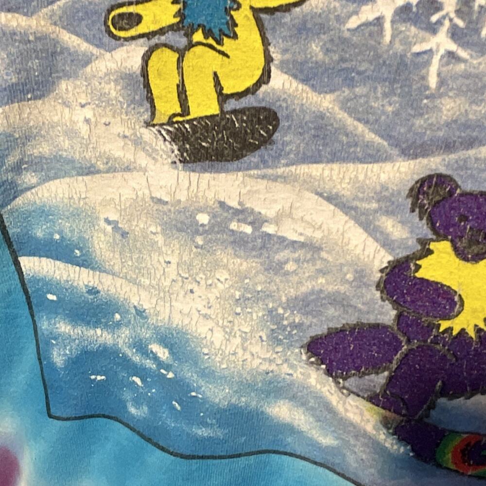 Grateful Dead Tie Dye Dancing Bears Snowboarding Long Sleeve Shirt Size M - Picture 5 of 7